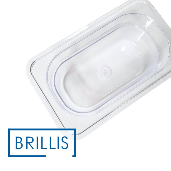 Гастроємність із полікарбонату Brillis GN 1/9-65, прозора