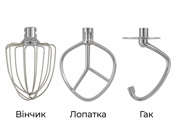 Насадки для планетарного міксера - загальний вигляд